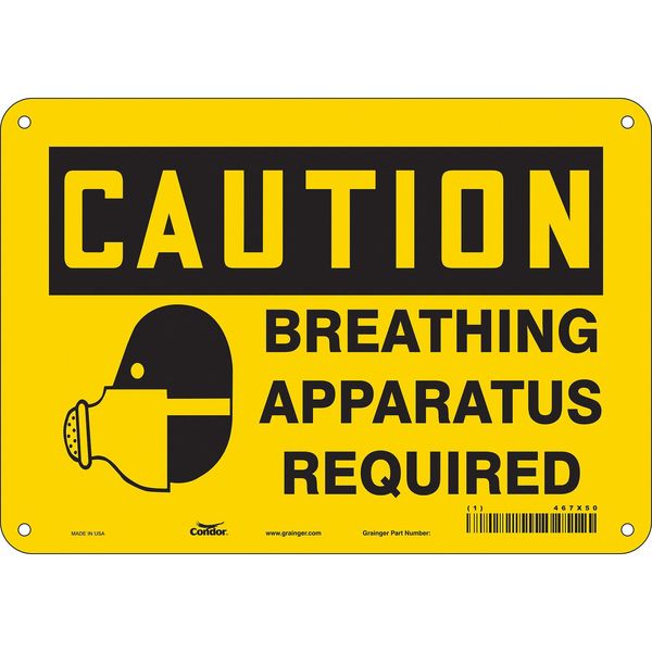 Safety Sign, 10 in Height, 14 in Width, Polyethylene, Horizontal Rectangle, English, 467X50