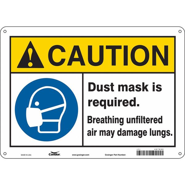 Safety Sign, 10 in Height, 14 in Width, Polyethylene, Horizontal Rectangle, English, 467X66