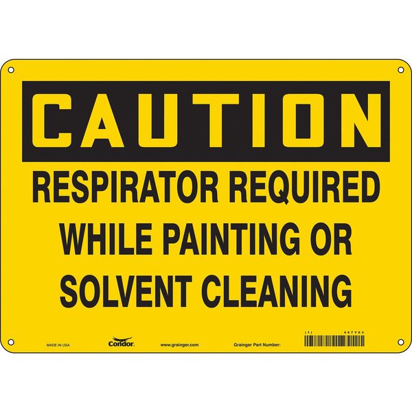 Safety Sign, 10 in Height, 14 in Width, Polyethylene, Horizontal Rectangle, English, 467Y03