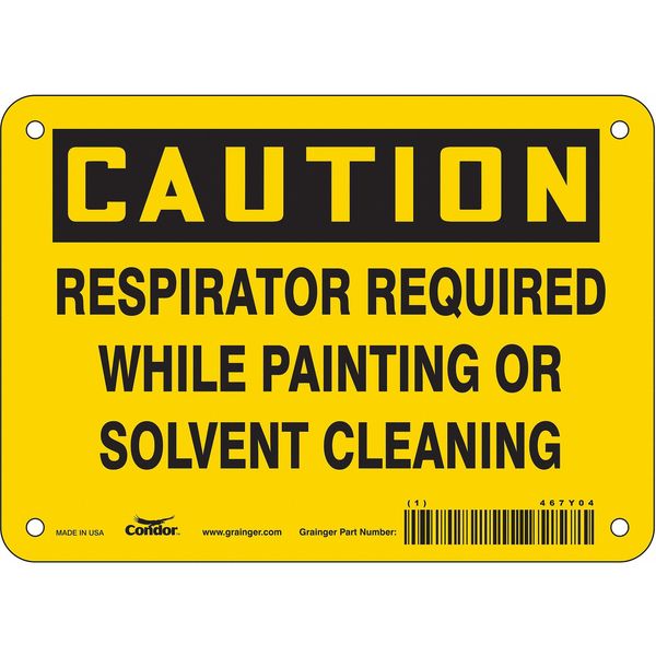 Safety Sign, 5 in Height, 7 in Width, Vinyl, Horizontal Rectangle, English, 467Y04