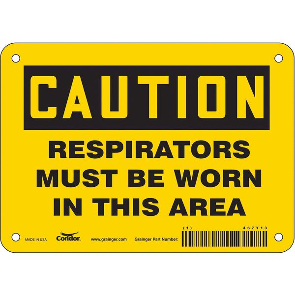 Safety Sign, 5 in Height, 7 in Width, Vinyl, Horizontal Rectangle, English, 467Y13