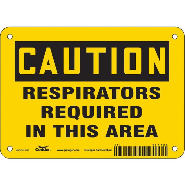 Safety Sign, 5 in Height, 7 in Width, Vinyl, Horizontal Rectangle, English, 467Y28