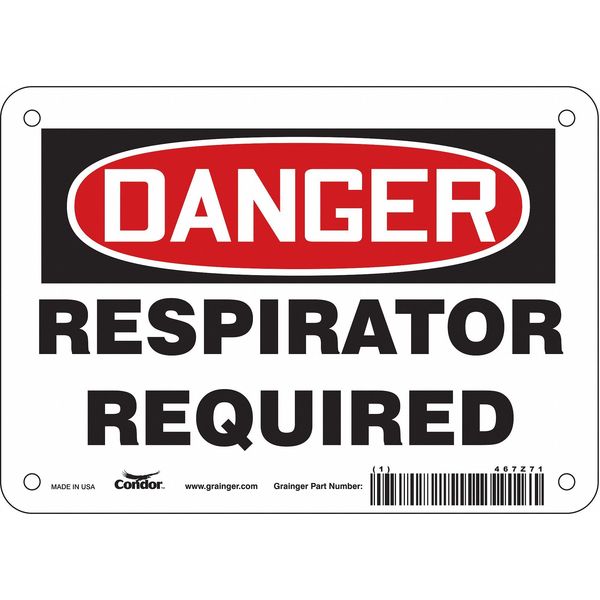 Safety Sign, 5 in Height, 7 in Width, Vinyl, Horizontal Rectangle, English, 467Z71