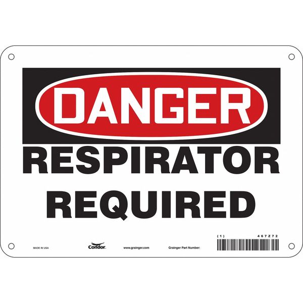 Safety Sign, 7 in Height, 10 in Width, Vinyl, Vertical Rectangle, English, 467Z72