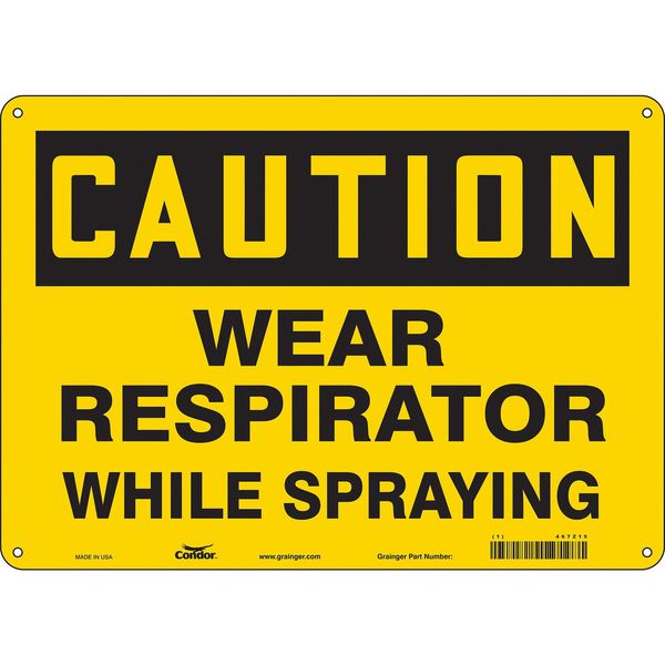 Safety Sign, 10 in Height, 14 in Width, Polyethylene, Horizontal Rectangle, English, 467Z15