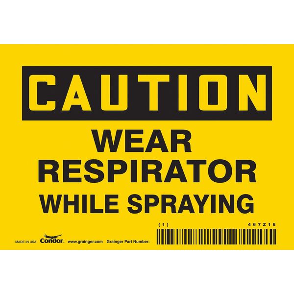 Safety Sign, 3 1/2 in Height, 5 in Width, Vinyl, Horizontal Rectangle, English, 467Z16