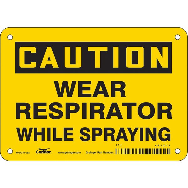 Safety Sign, 5 in Height, 7 in Width, Vinyl, Horizontal Rectangle, English, 467Z17
