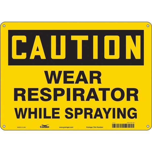 Safety Sign, 10 in Height, 14 in Width, Vinyl, Horizontal Rectangle, English, 467Z19