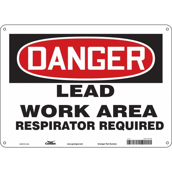 Safety Sign, 10 in Height, 14 in Width, Polyethylene, Horizontal Rectangle, English, 467Z59