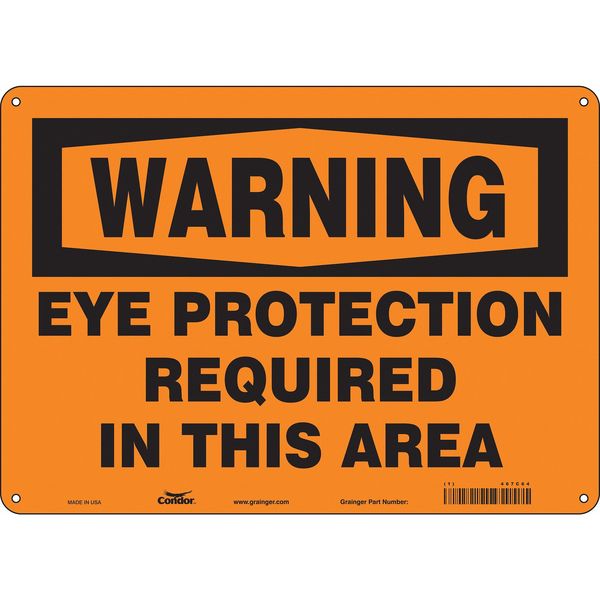 Safety Sign, 10 in Height, 14 in Width, Polyethylene, Horizontal Rectangle, English, 467C64