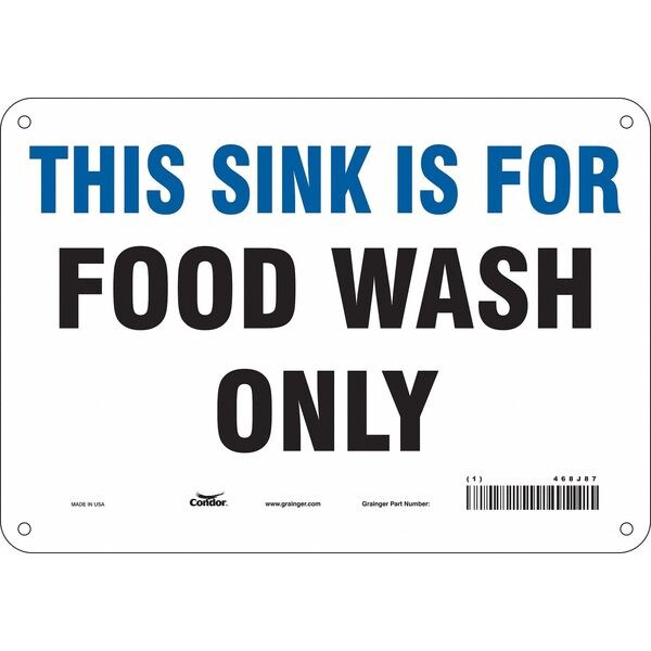Safety Sign, 7 in Height, 10 in Width, Polyethylene, Vertical Rectangle, English, 468J87