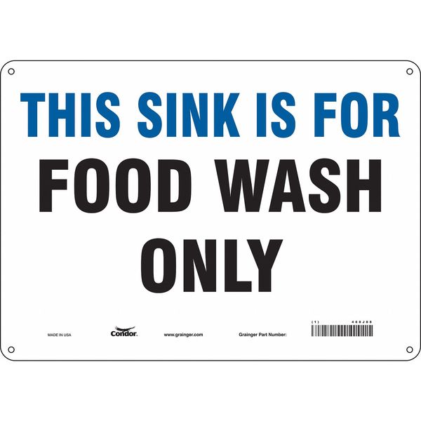 Safety Sign, 10 in Height, 14 in Width, Polyethylene, Horizontal Rectangle, English, 468J88