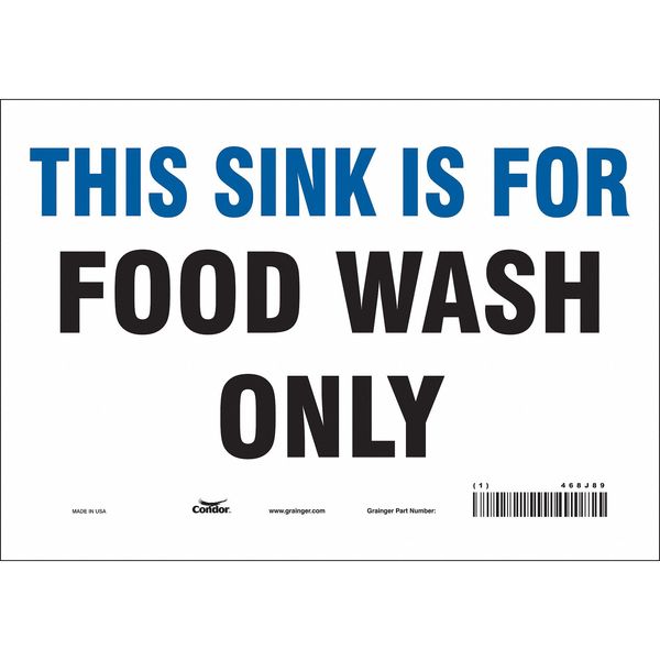 Safety Sign, 7 in Height, 10 in Width, Vinyl, Vertical Rectangle, English, 468J89