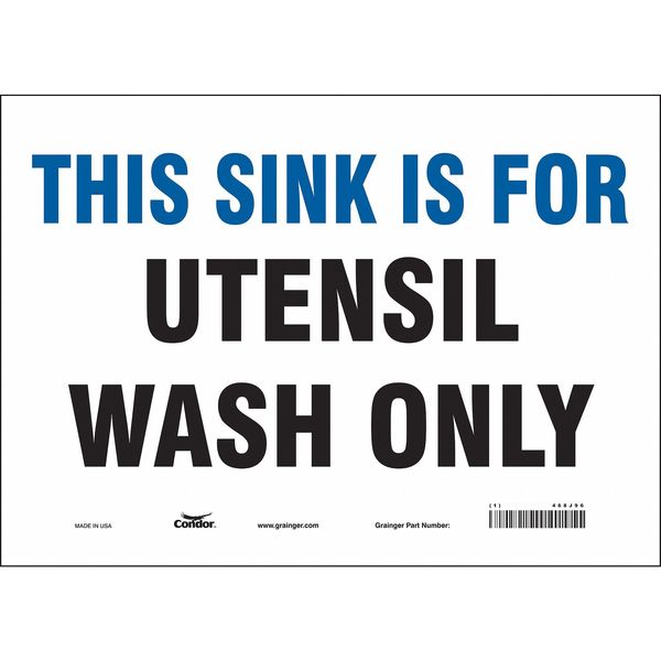Safety Sign, 10 in Height, 14 in Width, Vinyl, Horizontal Rectangle, English, 468J96