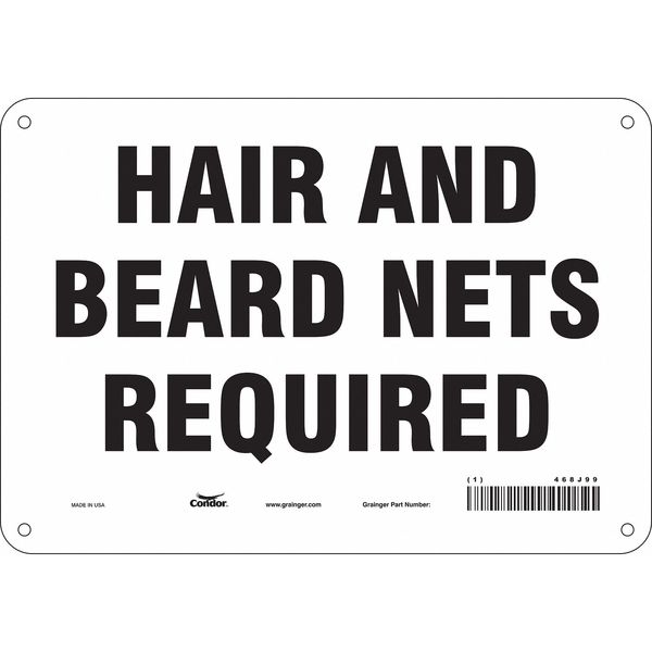 Safety Sign, 7 in Height, 10 in Width, Polyethylene, Vertical Rectangle, English, 468J99