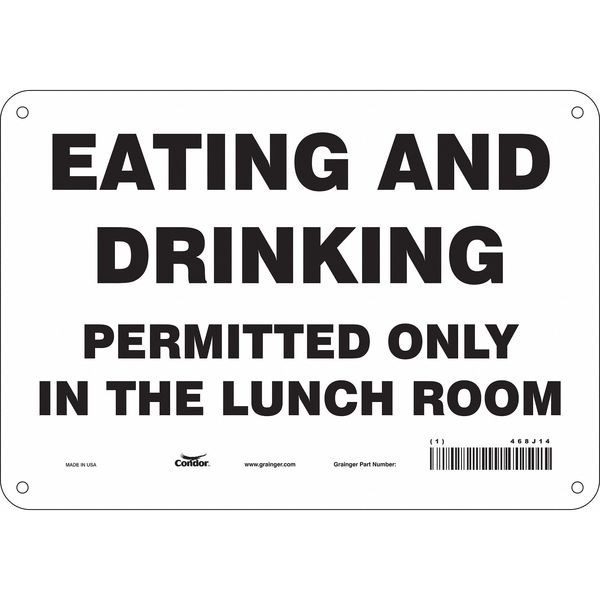 Safety Sign, 7 in Height, 10 in Width, Polyethylene, Vertical Rectangle, English, 468J14