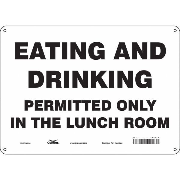 Safety Sign, 10 in Height, 14 in Width, Polyethylene, Horizontal Rectangle, English, 468J15