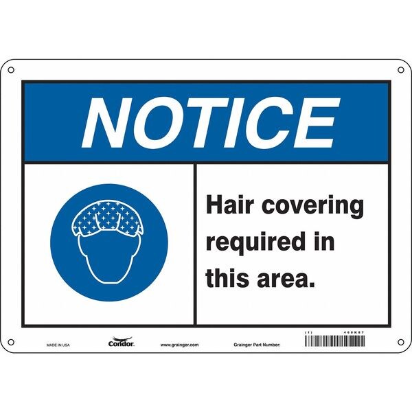 Safety Sign, 10 in Height, 14 in Width, Polyethylene, Horizontal Rectangle, English, 468K87
