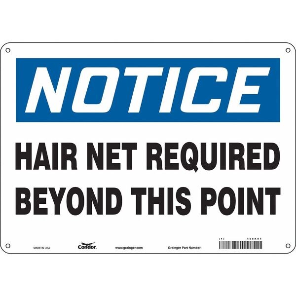 Safety Sign, 10 in Height, 14 in Width, Polyethylene, Horizontal Rectangle, English, 468K94
