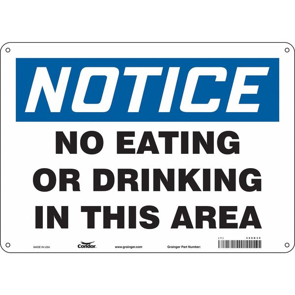Safety Sign, 10 in Height, 14 in Width, Polyethylene, Horizontal Rectangle, English, 468K39