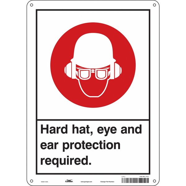 Safety Sign, 14 in Height, 10 in Width, Polyethylene, Vertical Rectangle, English, 468L74