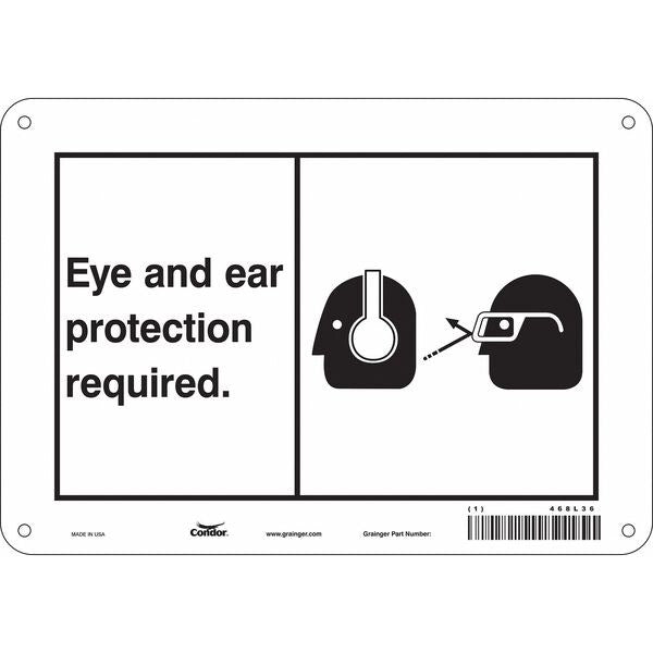 Safety Sign, 7 in Height, 10 in Width, Polyethylene, Vertical Rectangle, English, 468L36