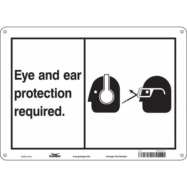 Safety Sign, 10 in Height, 14 in Width, Polyethylene, Horizontal Rectangle, English, 468L37