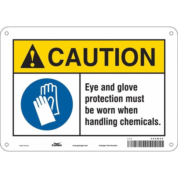 Safety Sign, 7 in Height, 10 in Width, Polyethylene, Vertical Rectangle, English, 468M88