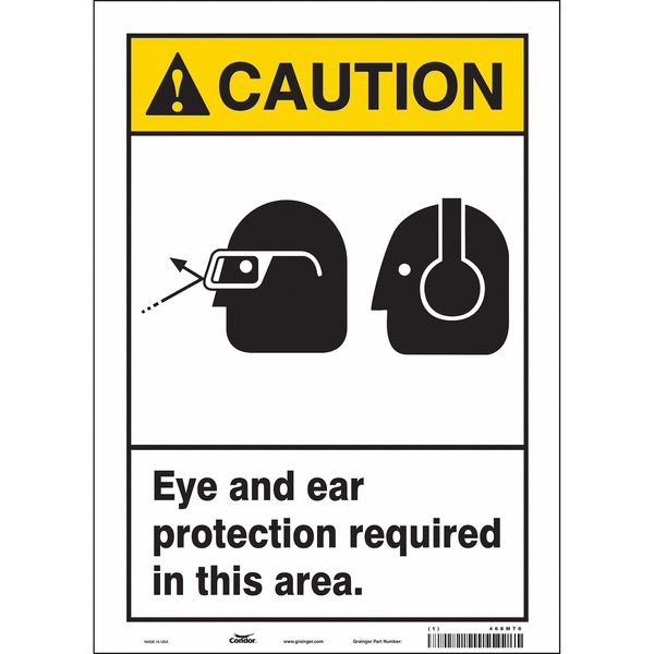 Safety Sign, 14 in Height, 10 in Width, Vinyl, Vertical Rectangle, English, 468M70