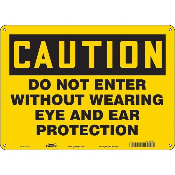 Safety Sign, 10 in Height, 14 in Width, Polyethylene, Horizontal Rectangle, English, 468M04