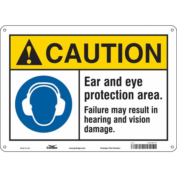 Safety Sign, 10 in Height, 14 in Width, Polyethylene, Horizontal Rectangle, English, 468M19