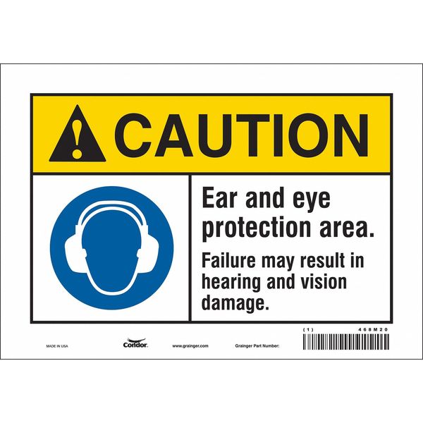 Safety Sign, 7 in Height, 10 in Width, Vinyl, Vertical Rectangle, English, 468M20