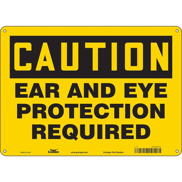 Safety Sign, 10 in Height, 14 in Width, Polyethylene, Horizontal Rectangle, English, 468M40
