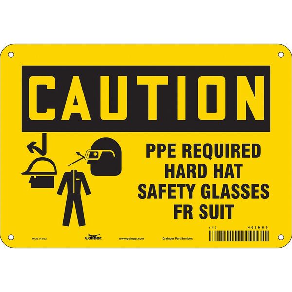 Safety Sign, 7 in Height, 10 in Width, Polyethylene, Vertical Rectangle, English, 468N89
