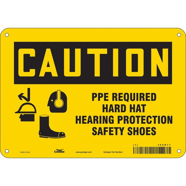 Safety Sign, 7 in Height, 10 in Width, Polyethylene, Vertical Rectangle, English, 468N77