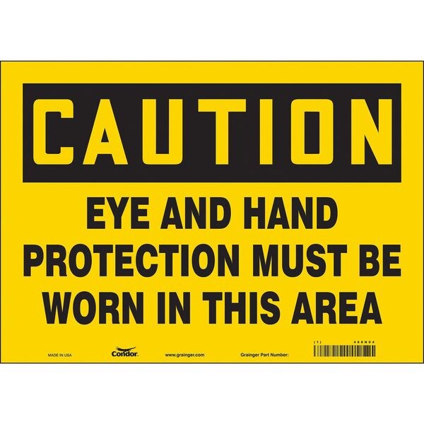 Safety Sign, 10 in Height, 14 in Width, Vinyl, Horizontal Rectangle, English, 468N04