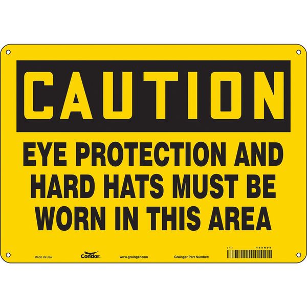 Safety Sign, 10 in Height, 14 in Width, Polyethylene, Horizontal Rectangle, English, 468N09