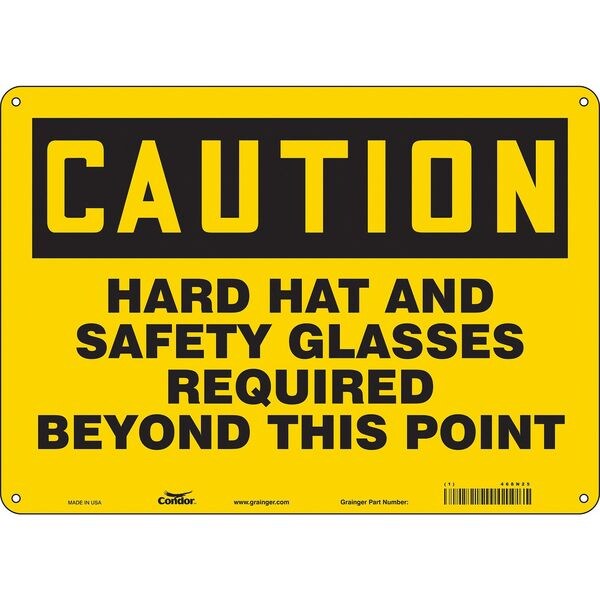 Safety Sign, 10 in Height, 14 in Width, Polyethylene, Horizontal Rectangle, English, 468N25