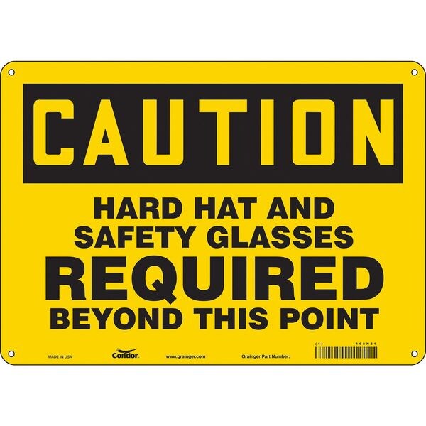 Safety Sign, 10 in Height, 14 in Width, Polyethylene, Horizontal Rectangle, English, 468N31