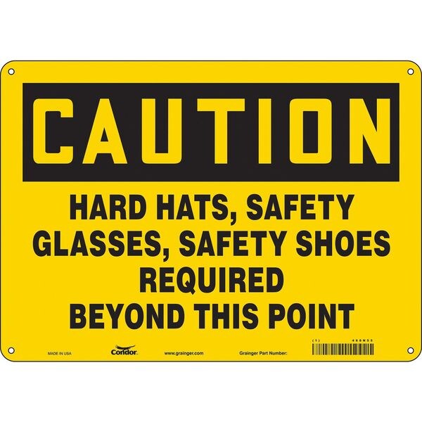 Safety Sign, 10 in Height, 14 in Width, Polyethylene, Horizontal Rectangle, English, 468N55
