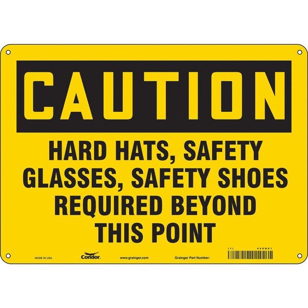 Safety Sign, 10 in Height, 14 in Width, Polyethylene, Horizontal Rectangle, English, 468N61