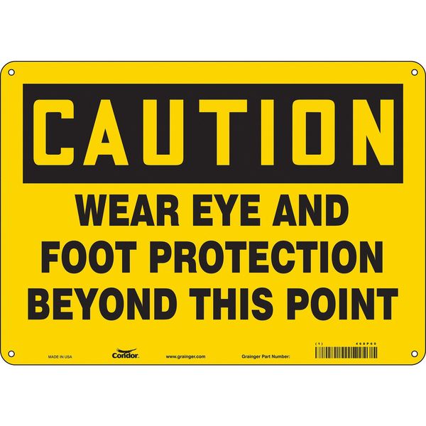 Safety Sign, 10 in Height, 14 in Width, Polyethylene, Horizontal Rectangle, English, 468P60