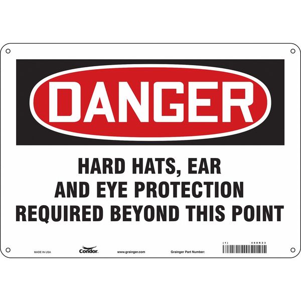 Safety Sign, 10 in Height, 14 in Width, Polyethylene, Horizontal Rectangle, English, 468R23