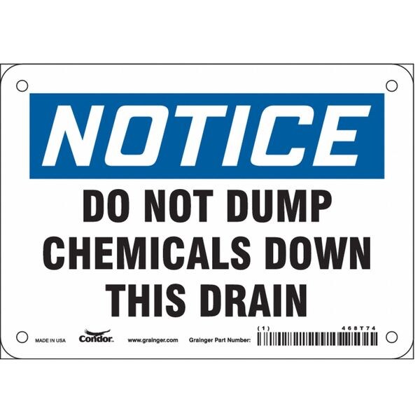 Safety Sign, 5 in Height, 7 in Width, Polyethylene, Horizontal Rectangle, English