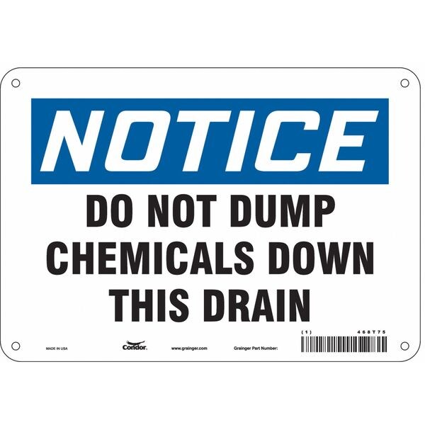 Safety Sign, 7 in Height, 10 in Width, Polyethylene, Vertical Rectangle, English, 468T75