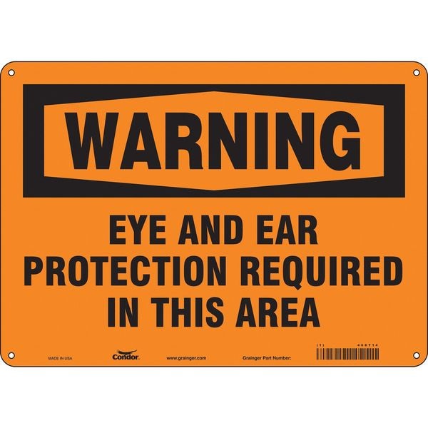 Safety Sign, 10 in Height, 14 in Width, Polyethylene, Horizontal Rectangle, English, 468T14