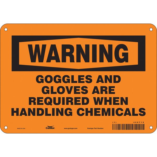 Safety Sign, 7 in Height, 10 in Width, Polyethylene, Vertical Rectangle, English, 468T19