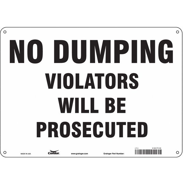 Safety Sign, 10 in Height, 14 in Width, Polyethylene, Horizontal Rectangle, English, 468T66