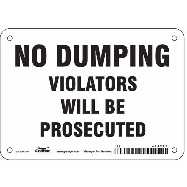 Safety Sign, 5 in Height, 7 in Width, Vinyl, Horizontal Rectangle, English, 468T67