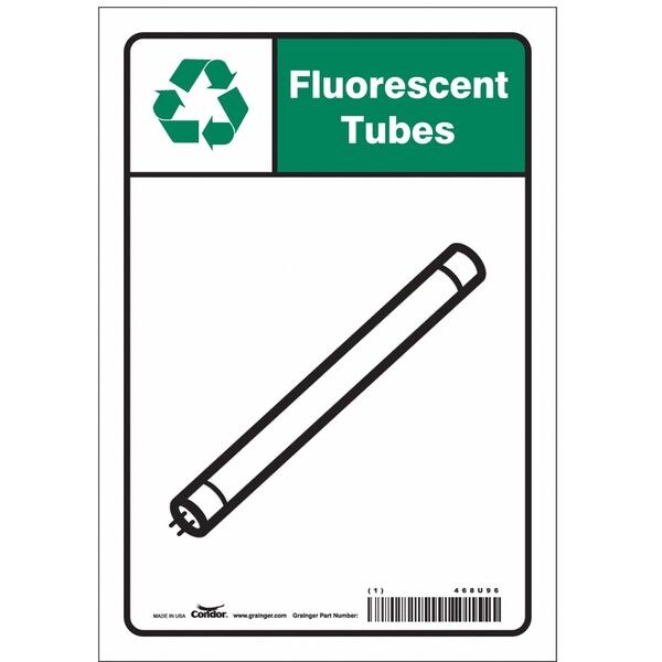 Safety Sign, 10 in Height, 7 in Width, Vinyl, Horizontal Rectangle, English, 468U96